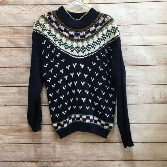 VINTAGE HUNTINGTON RIDGE SKI STYLE SWEATER IN NAVY BLUE‎ - Picture 2 of 6